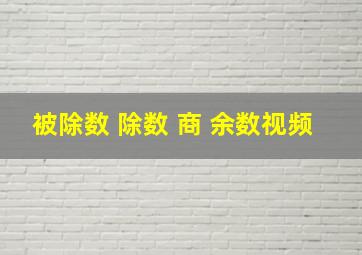 被除数 除数 商 余数视频